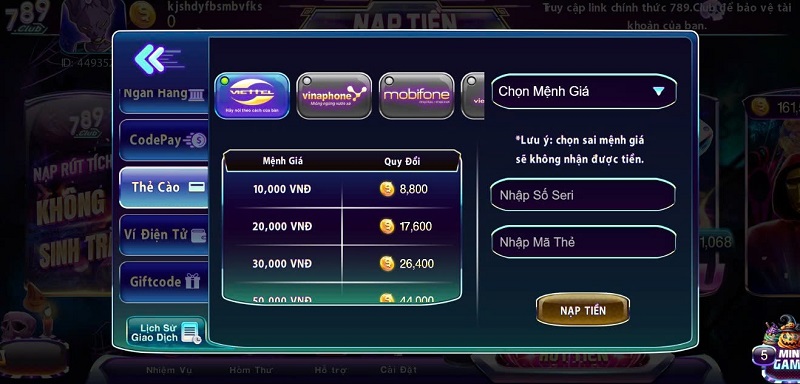 nạp tiền 789Club