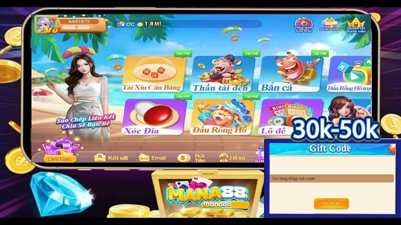 Cổng game tài xỉu đăng ký tặng tiền Mana88